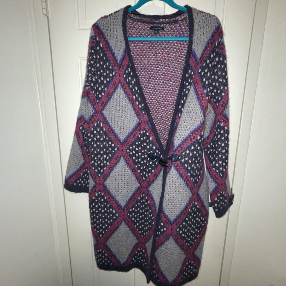 Tommy Hilfiger Sweater Coat Toggle Pockets Alpaca - Picture 2 of 12